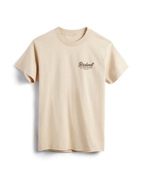 Sand Colored T-Shirt on White Background. 